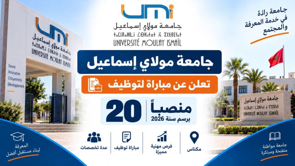 جامعة مولاي إسماعيل تعلن عن مباراة لتوظيف 20 منصباً برسم سنة 2026