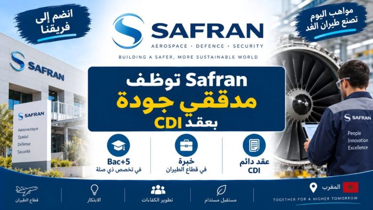 Safran توظف مدققي جودة بعقد CDI.. Bac+5 وخبرة في قطاع الطيران