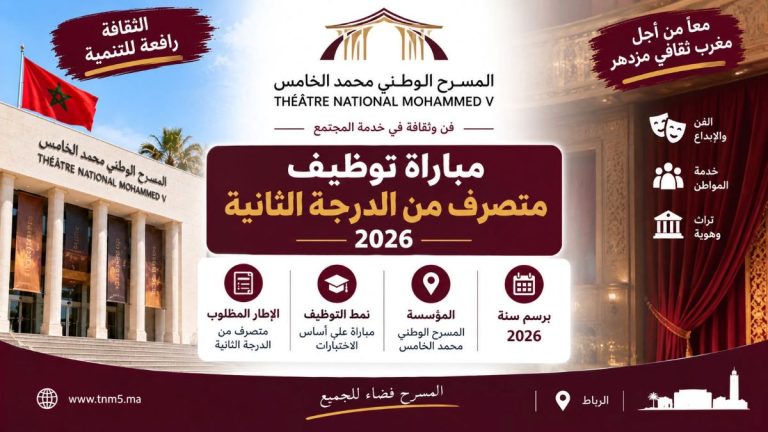 المسرح الوطني محمد الخامس: مباراة توظيف متصرف من الدرجة الثانية 2026