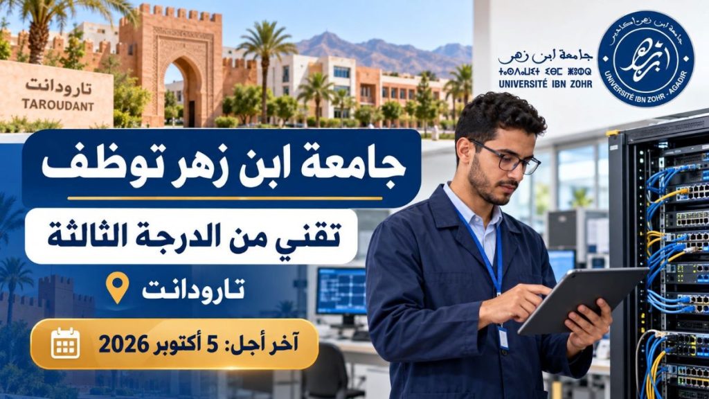 جامعة ابن زهر بأكادير تعلن عن مباراة توظيف تقني من الدرجة الثالثة بتارودانت.. الترشيح إلى غاية 5 أكتوبر 2026