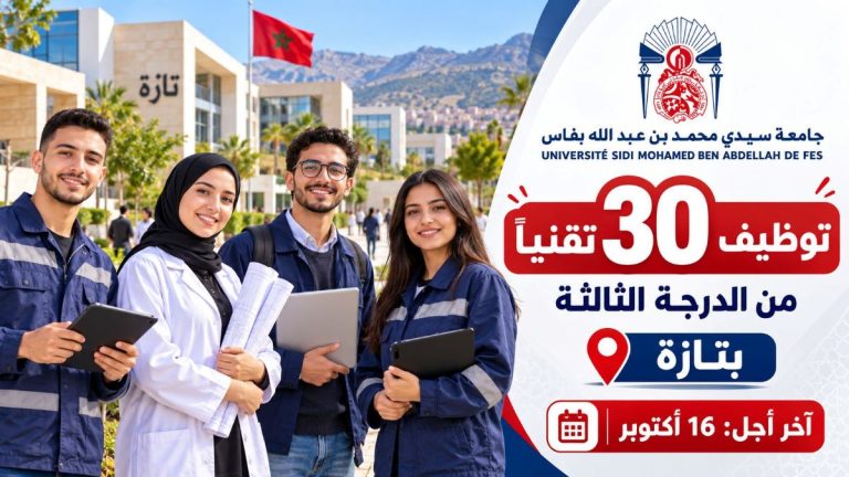 جامعة سيدي محمد بن عبد الله بفاس: توظيف 30 تقنياً من الدرجة الثالثة بتازة ،وآخر أجل 16 أكتوبر
