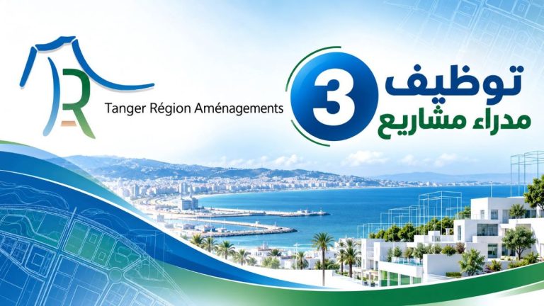 مباراة توظيف Tanger Région Aménagements 2026: 3 مناصب Chef de Projet