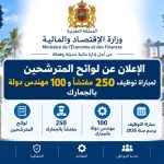 وزارة الاقتصاد والمالية الإعلان عن لوائح المترشحين لمباراة توظيف 250 مفتشاً و100 مهندس دولة بالجمارك