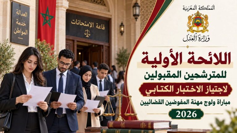 وزارة العدل تنشر اللائحة الأولية للمقبولين لاجتياز مباراة المفوضين القضائيين 2026