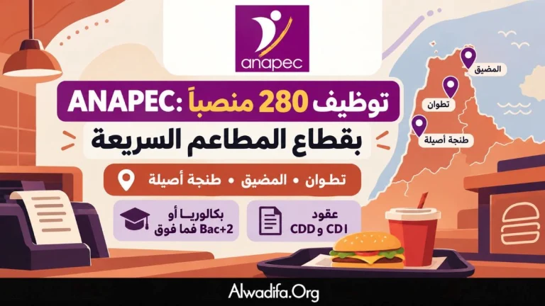 الأنابيك تعلن عن 280 فرصة عمل في مجال المطاعم السريعة بمدن تطوان والمضيق وطنجة
