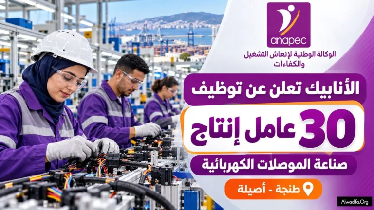 الأنابيك تعلن عن توظيف 30 عامل إنتاج في مجال صناعة الموصلات الكهربائية بطنجة أصيلة