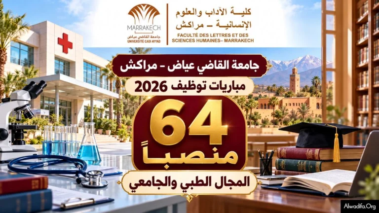 جامعة القاضي عياض بمراكش تعلن عن مباريات توظيف 64 منصباً في المجال الطبي والجامعي برسم سنة 2026