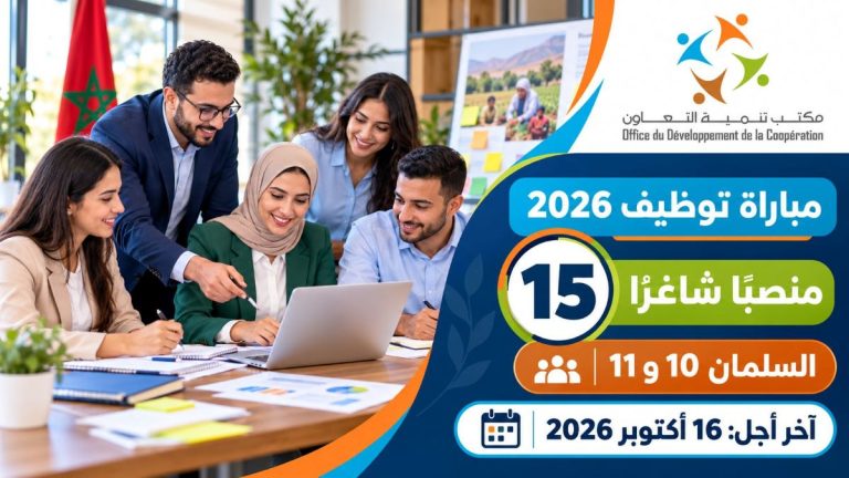 مباراة توظيف مكتب تنمية التعاون ODCO 2026.. 15 منصبًا شاغرًا في السلمين 10 و11 وآخر أجل للترشيح 16 أكتوبر